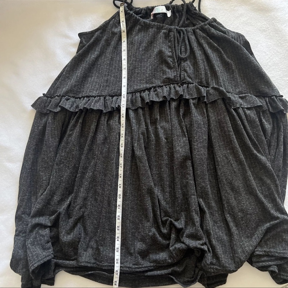 Free People Beach Rosaline Tunic Dress Halter Tie Ruffle Swing Black Medium - Picture 6 of 7